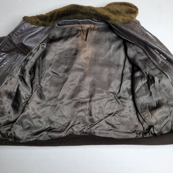 US Vintage Leather G-1 Flight Jacket Vietnam War No Lining Medium / Large - Picture 7 of 11